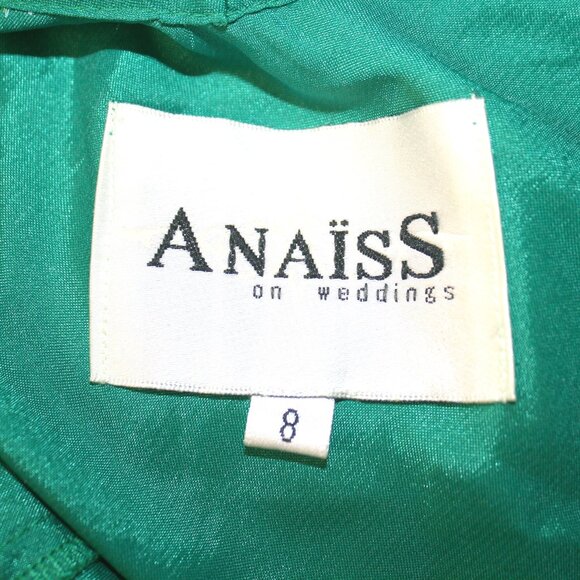 ANAISS Gown Prom Formal Dress Irridescent Stone Choker Cut Out Halter Green 8 - Picture 7 of 15